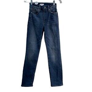 Good American Good Legs Stovepipe Blue Jeans Stretch Med Wash Size‎ 0 / 25 NWOT